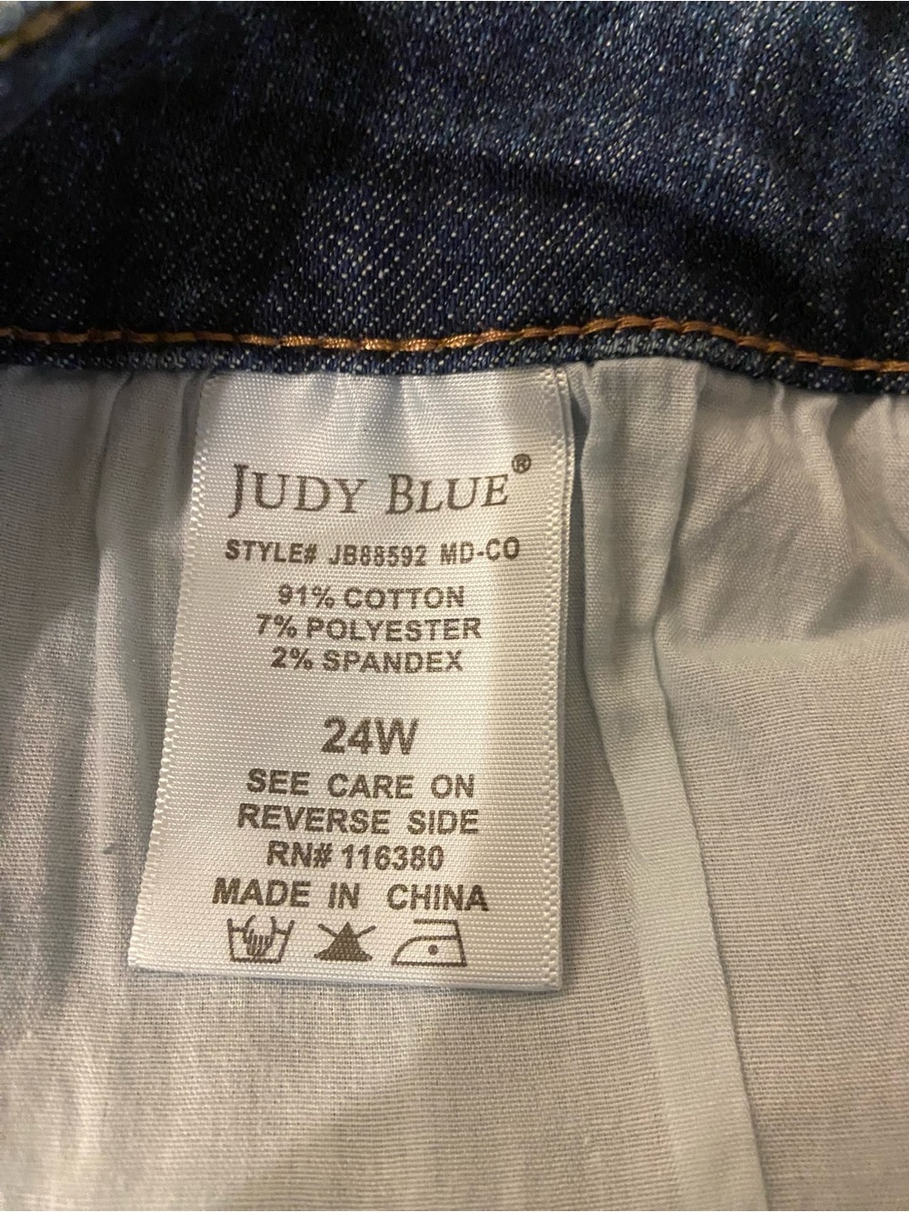 Judy Blue Wide Leg Cropped Dark Indigo High-Rise Jeans 24 - Picture 4 of 8